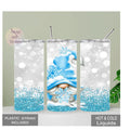 Cute Boy Gnome Tumbler With A Winter Design, Gnome Cup, Christmas Tumbler, Personalized Christmas Gift, Winter Gnome, Gnome Lover Gift