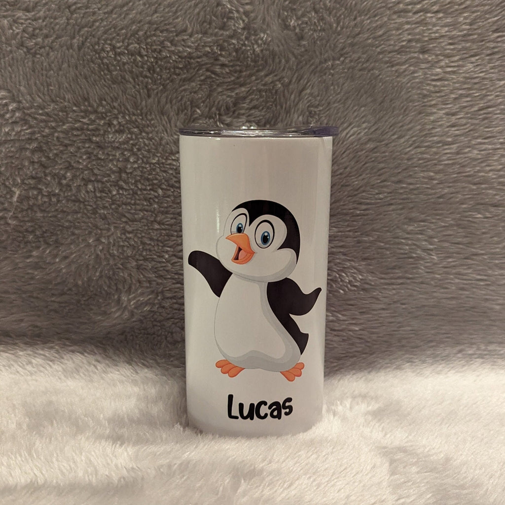 Kids Penguin Tumbler Can Be Personalized, Penguin Cup With Name, Personalized Kids Tumbler, 15oz Insulated Tumbler With Reusable Straw