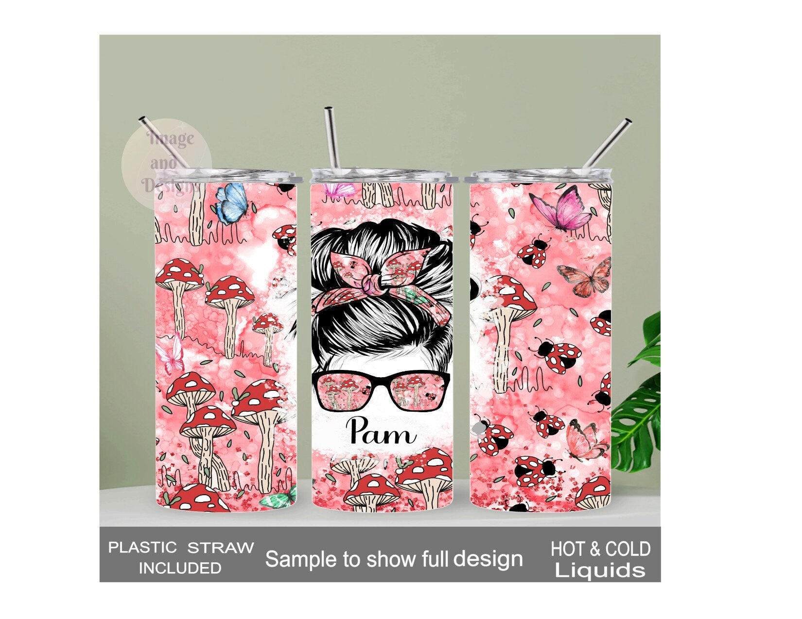 Ladybug Tumbler Can Be personalized, Personalized Tumbler With Reusable Straw, Ladybug Cup With Name, Lady Bug Lover Gift