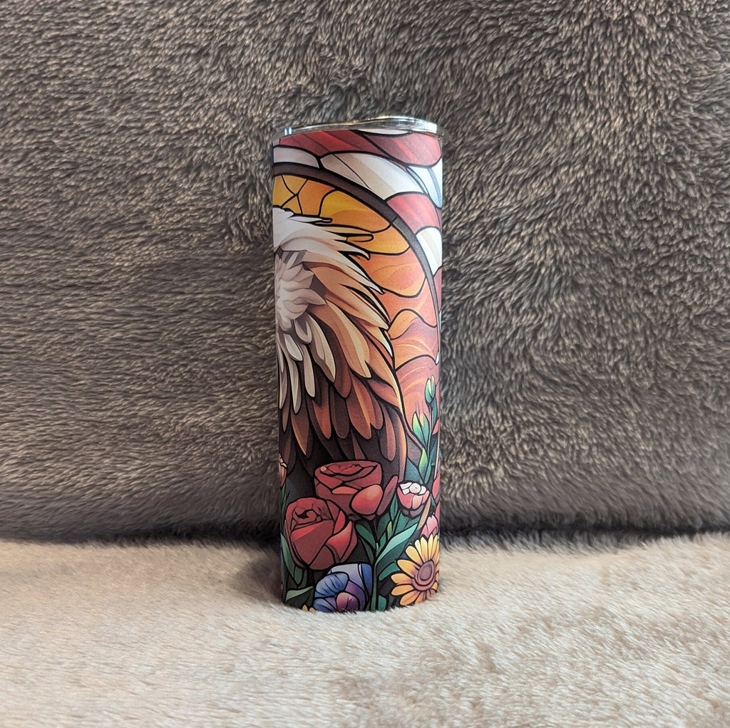 Beautiful Patriotic Eagle Tumbler With A Stained Glass Design, Eagle Cup, Patriotic Eagle Cup, Great Gift For Eagle Lover