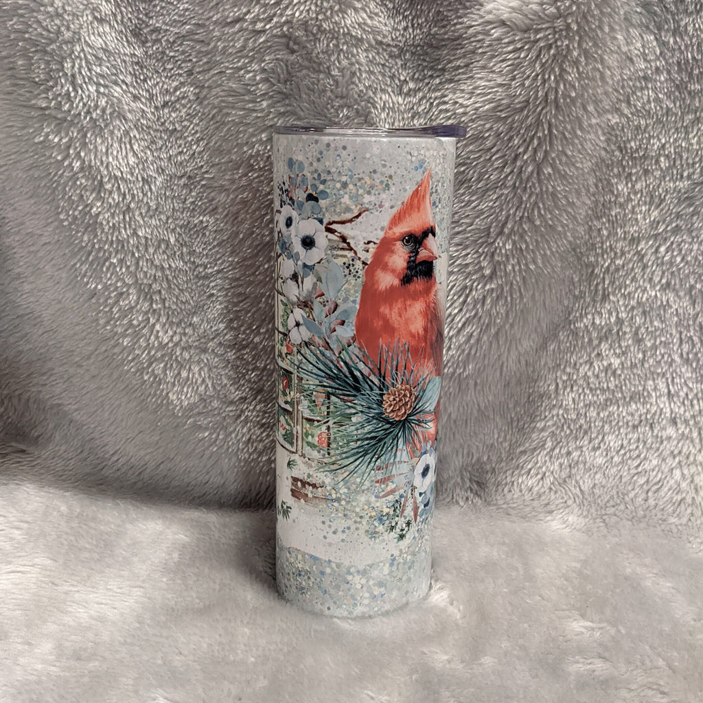 Beautiful Red Cardinal in the Snow Tumbler, Nature Lovers' Delight,  Bird Lover Gift, Great For Hot Or Cold Drinks, Includes Reusable Straw