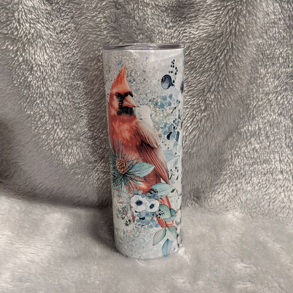 Beautiful Red Cardinal in the Snow Tumbler, Nature Lovers' Delight,  Bird Lover Gift, Great For Hot Or Cold Drinks, Includes Reusable Straw