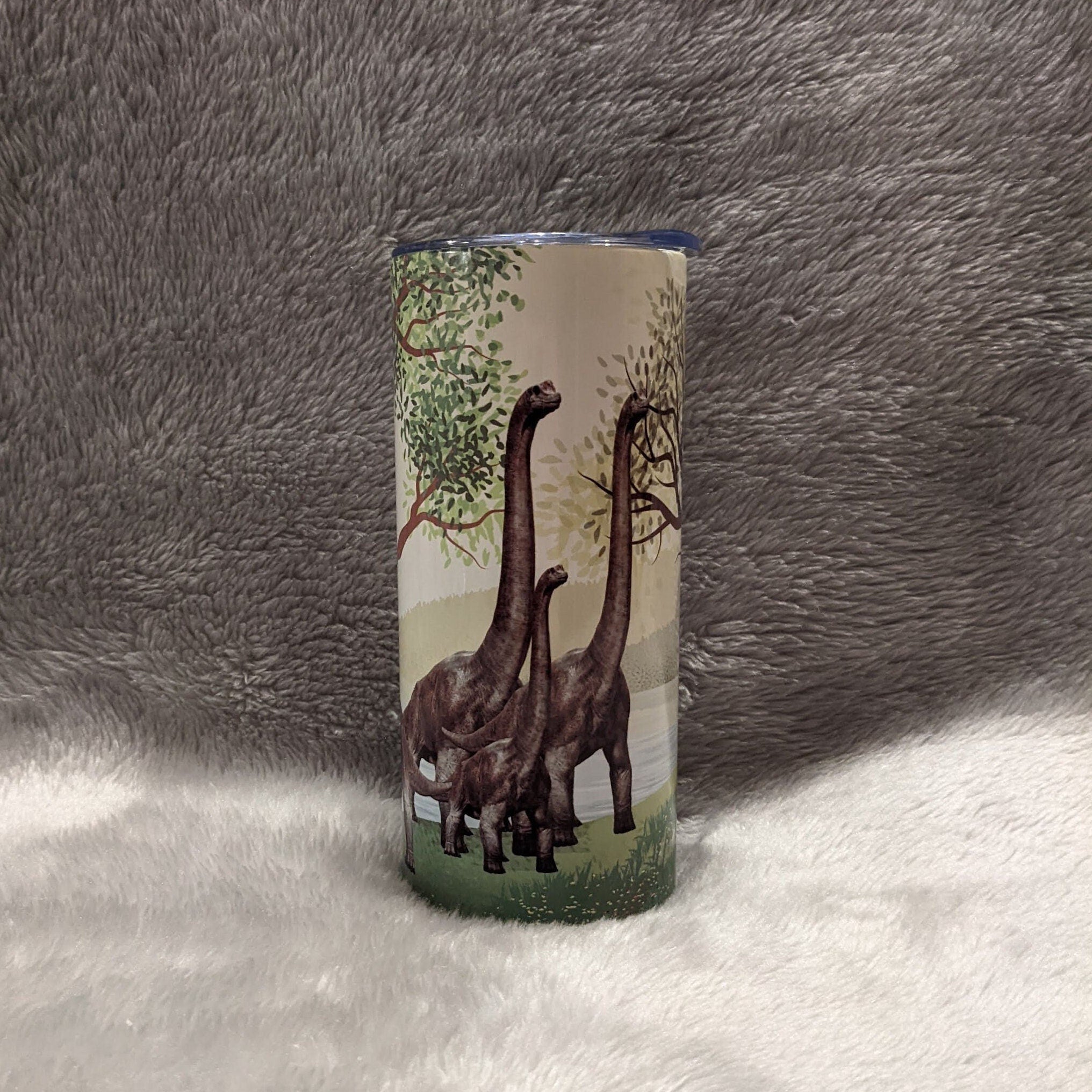 Kids Dinosaur Tumbler, Personalized Tumbler, Brachiosaurus Cup With Name, Kids Tumbler, Dinosaur Cup With Reusable  Plastic Straw