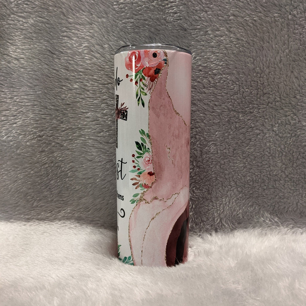 I Can Do All Things Through Christ Religious Tumbler - Philippians 4:13 20oz With Reusable Straw