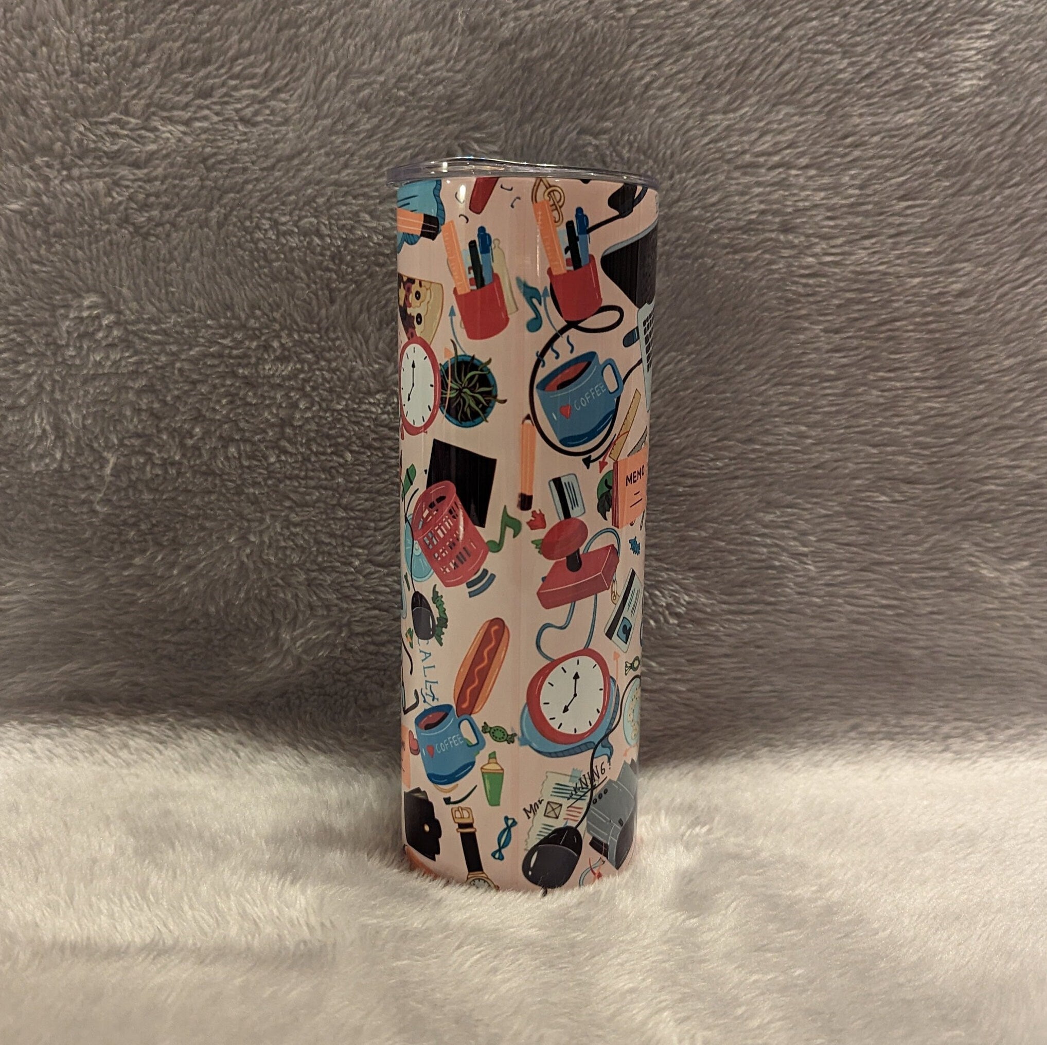 Office Life Tumbler 20oz With Reusable Straw, Can Be Personalized