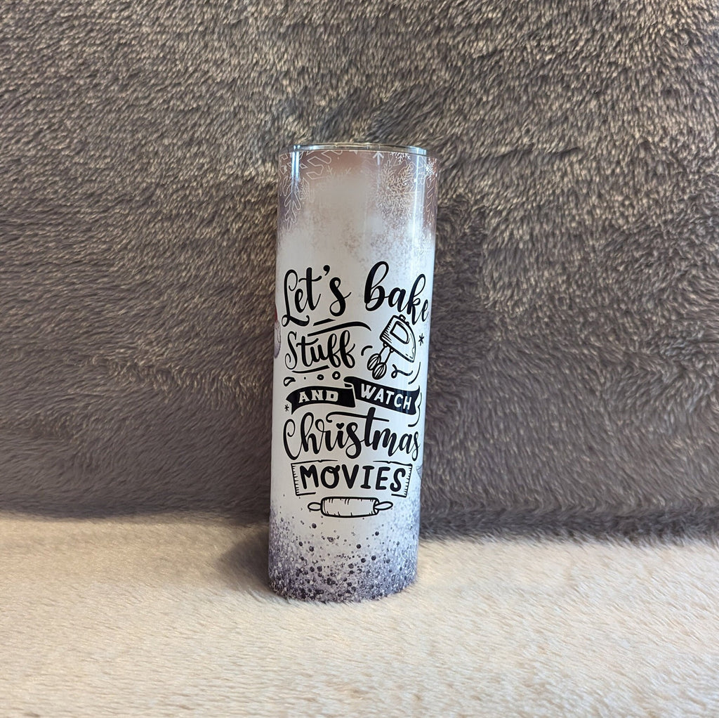 Let's Bake Stuff and Watch Christmas Movies Gnome Tumbler, Gnome Cup, Christmas Gnomes, Christmas Cup, 20oz Tumbler With Reusable Straw