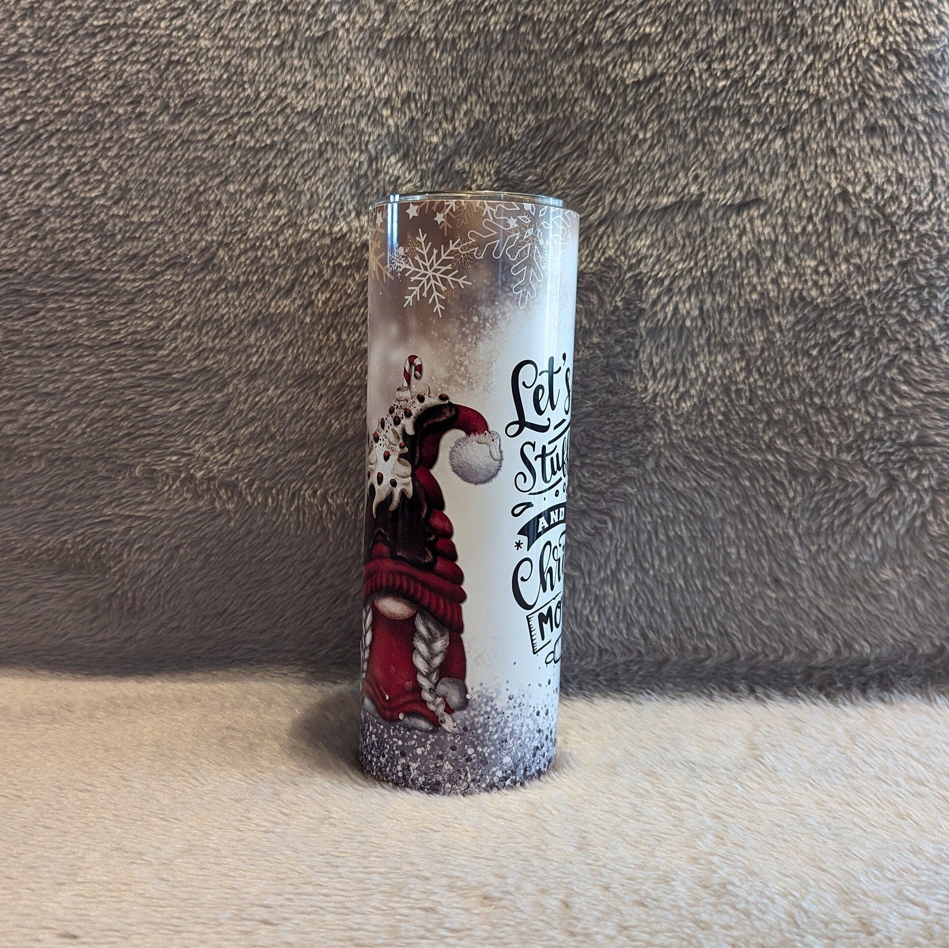 Let's Bake Stuff and Watch Christmas Movies Gnome Tumbler, Gnome Cup, Christmas Gnomes, Christmas Cup, 20oz Tumbler With Reusable Straw