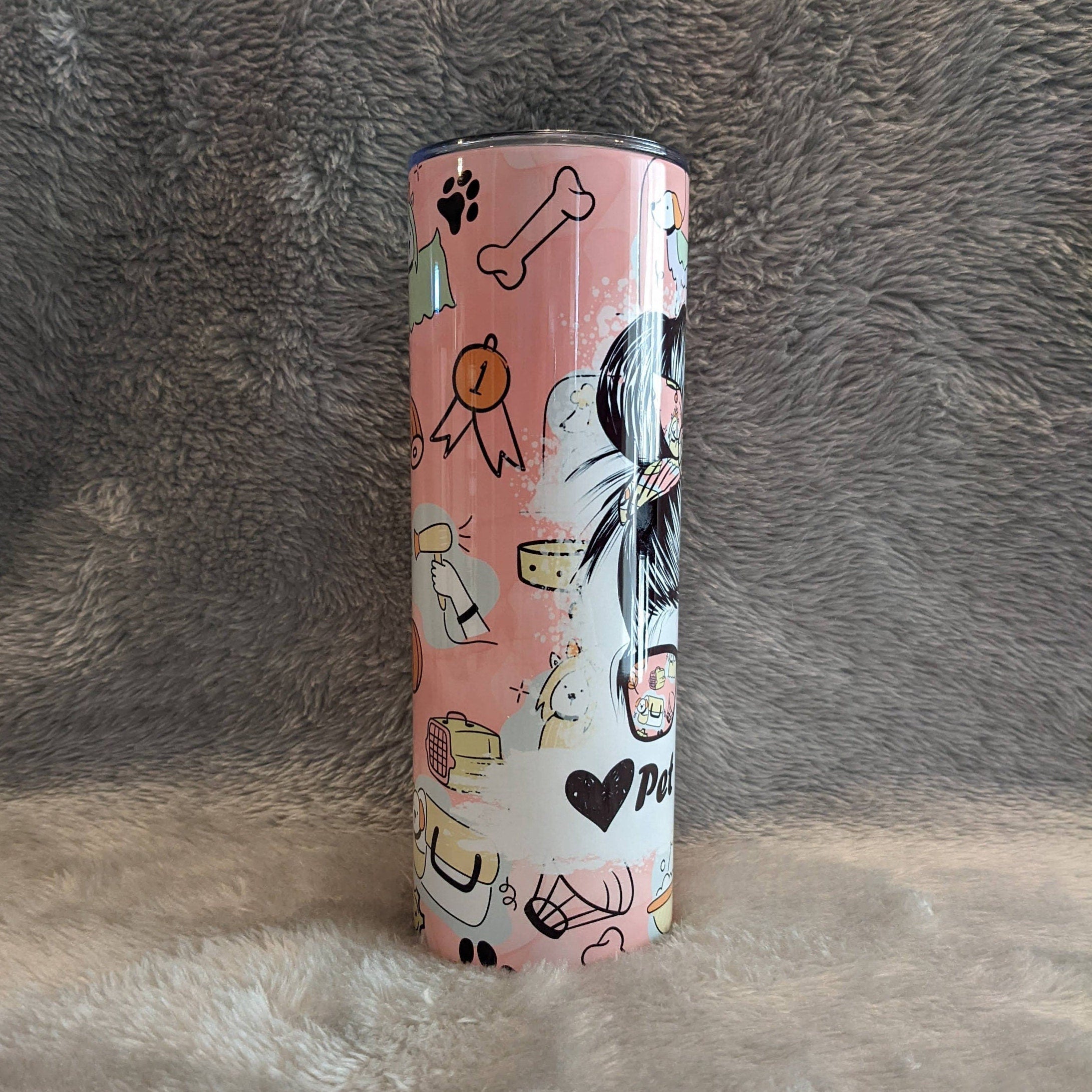 Pet Groomer Tumbler  20oz With Reusable Straw, Can Be Personalized