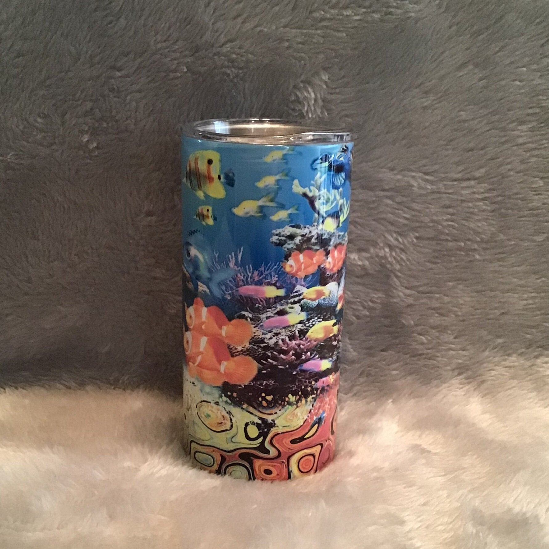 Kids Fish Tumbler 15oz With Reusable Straw, Can Be Personalized