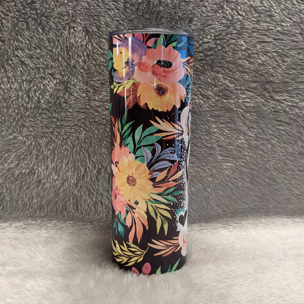 Beach Life Messy Bun Girl Tumbler 20oz With Reusable Straw