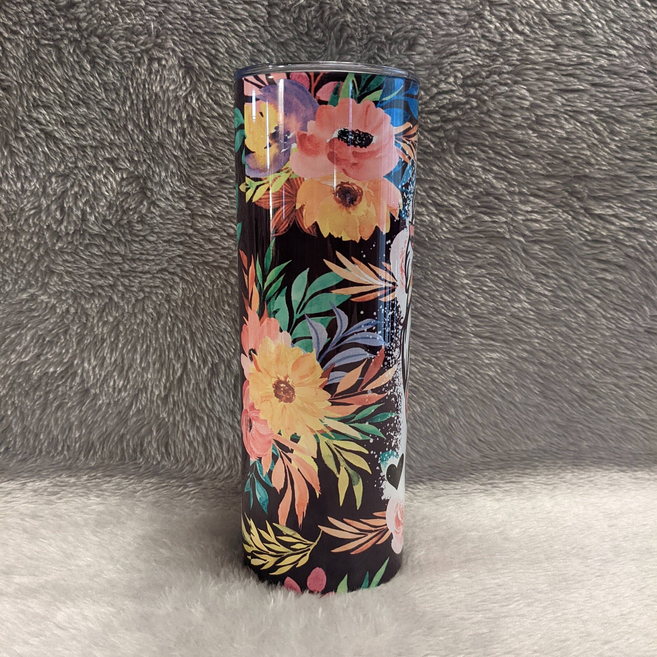 Beach Life Messy Bun Girl Tumbler 20oz With Reusable Straw