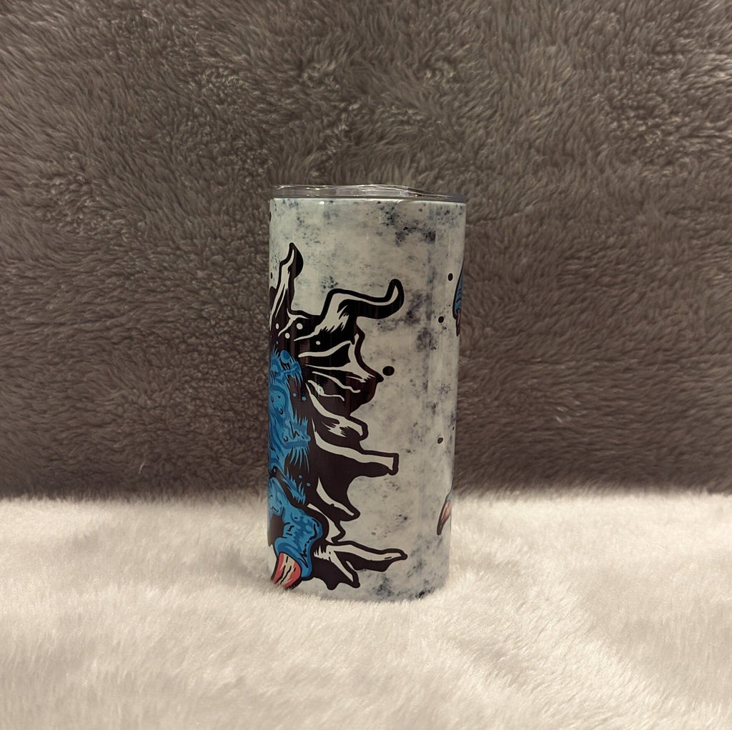 Kids Blue Dinosaur Tumbler 15oz With Reusable Straw, Can Be Personalized
