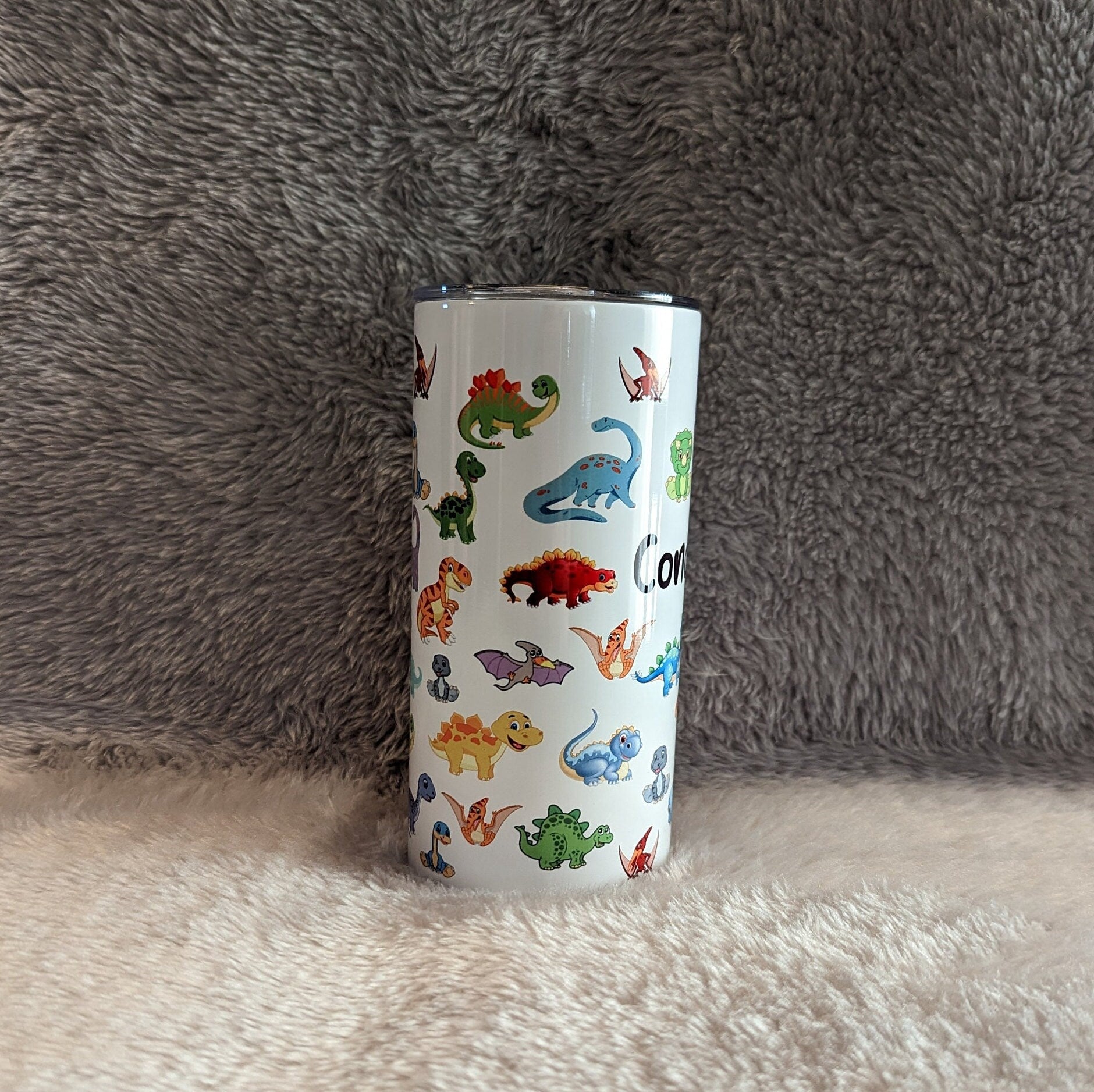 Kid Dinosaur Tumbler Can Be Personalized, Kids Cup With Name, Dinosaur Party Gift, Boys tumblers, Girls tumbler, 15oz Tumbler With Straw