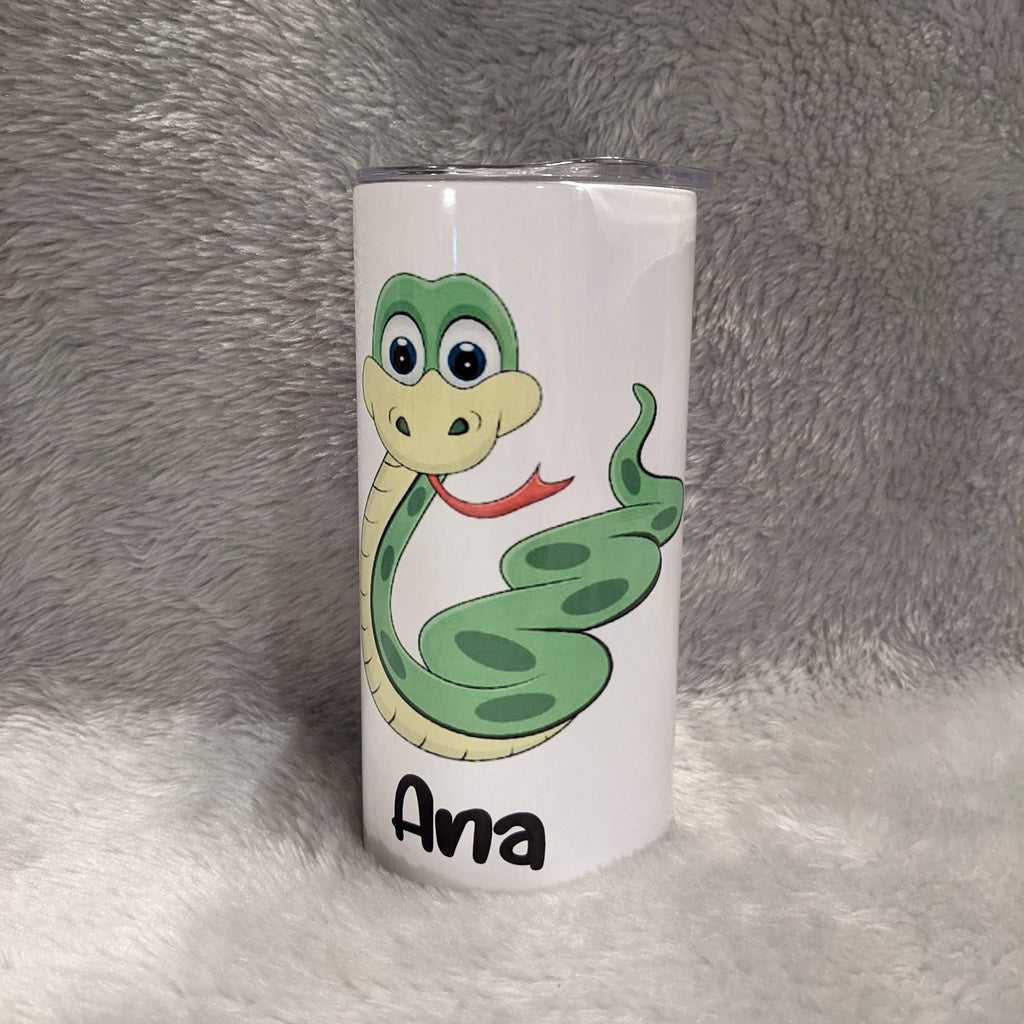Kids Cartoon Snake Tumbler Personalized, Snake Cup With Name, Kids Personalized Tumbler, Snake Gift, 15oz Tumbler With Reusable Straw