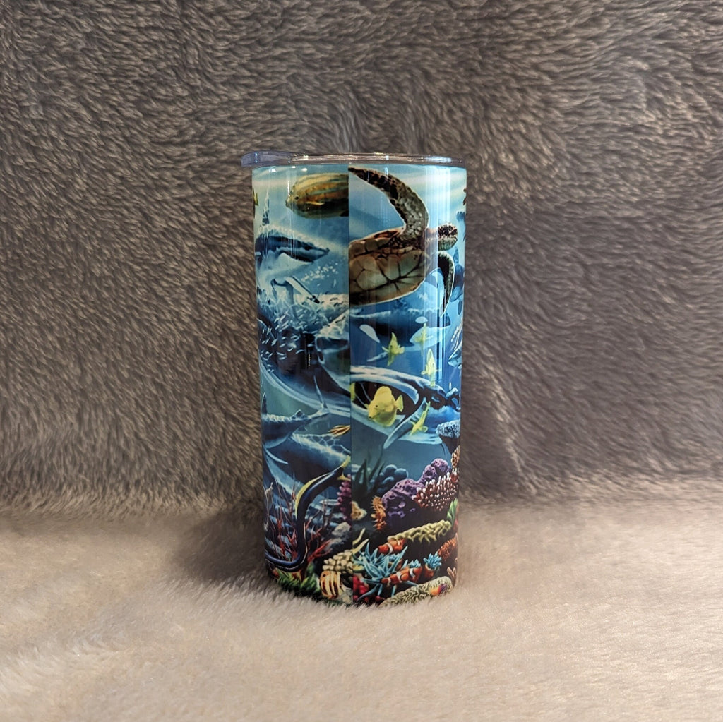 Colorful Kids Tumbler with Dolphins Sea Turtles Sharks, and More, Fun Drinkware for Little Explorers! Dolphin Cup With Name