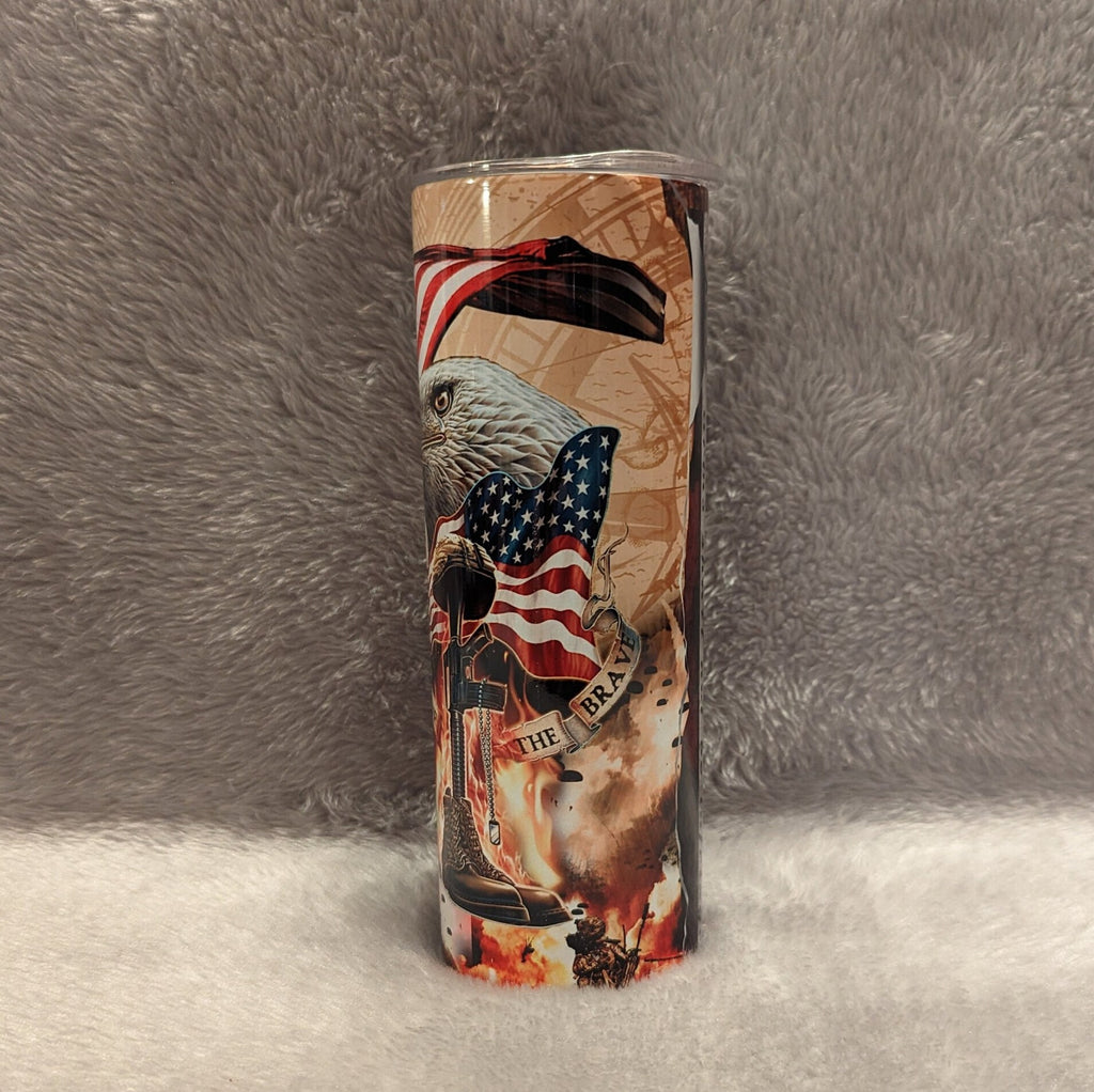 Because Of The Brave Eagle Tumbler, 2nd Amendment Tumbler, Eagle Gift, Beautiful Eagle Cup, Gift For Her, Gift For Him, Personalized Tumbler