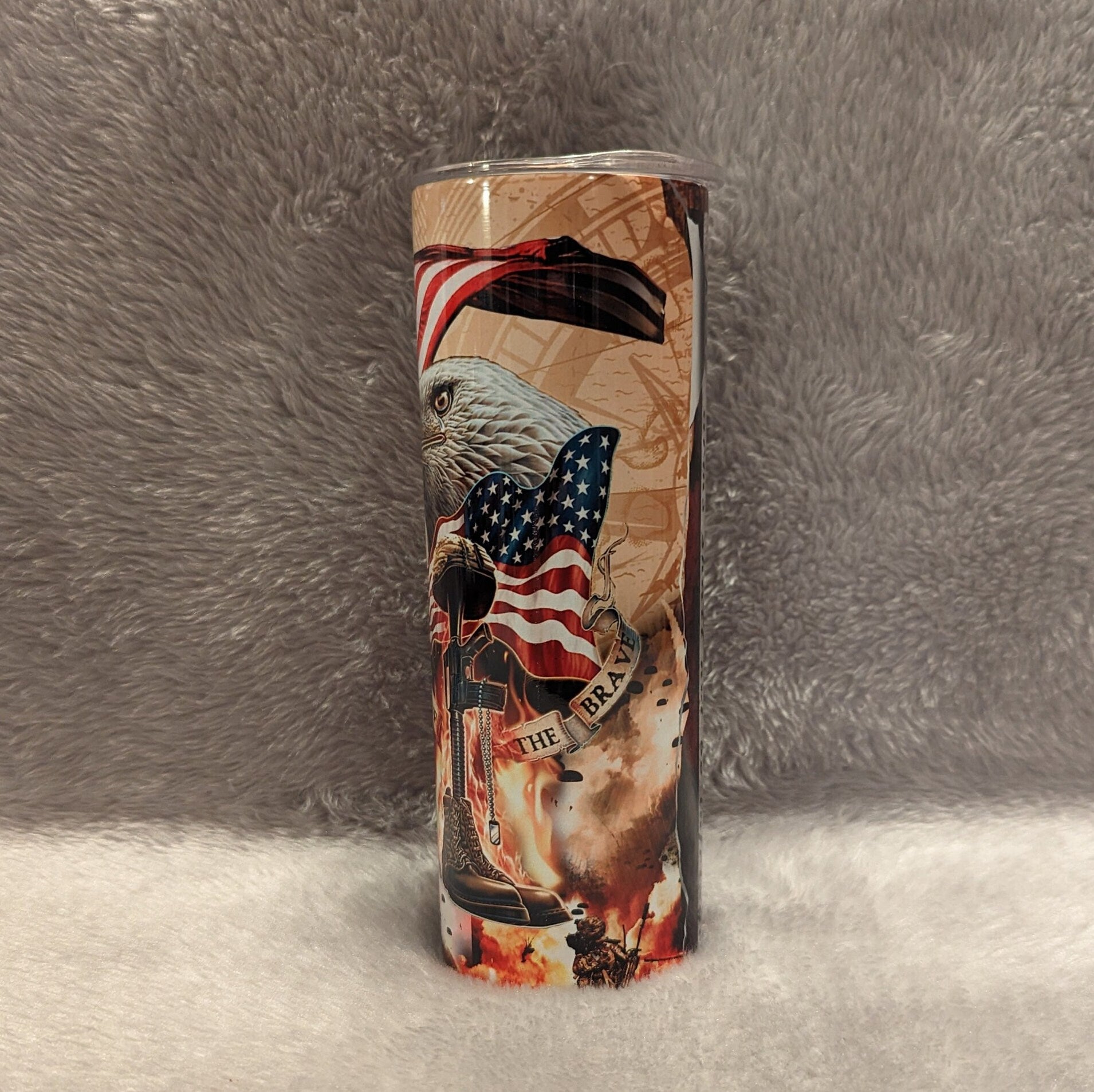 Because Of The Brave Eagle Tumbler, 2nd Amendment Tumbler, Eagle Gift, Beautiful Eagle Cup, Gift For Her, Gift For Him, Personalized Tumbler