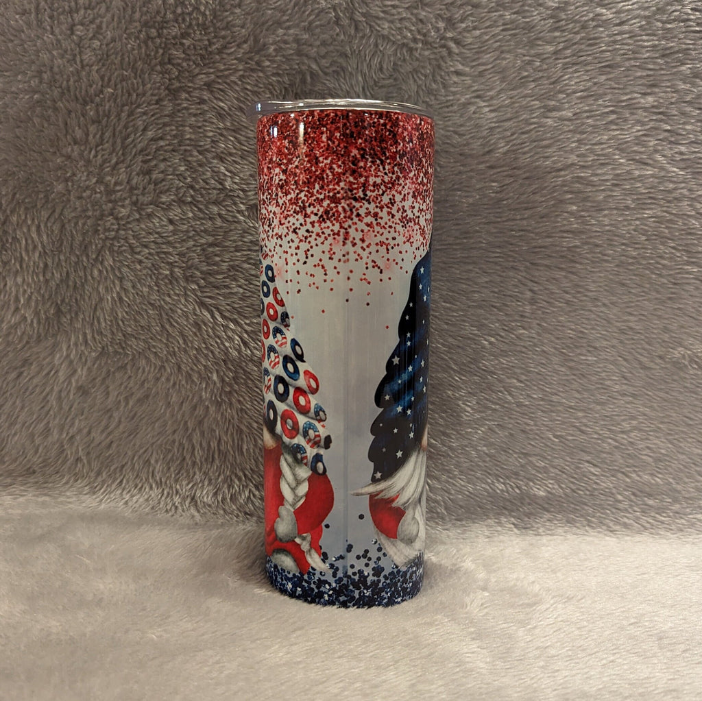 Beautiful Patriotic Gnome Tumbler, Gnome Tumbler Cup, Gnome Lovers Tumbler, Patriotic Gift, USA Tumbler, Fourth Of July Gift