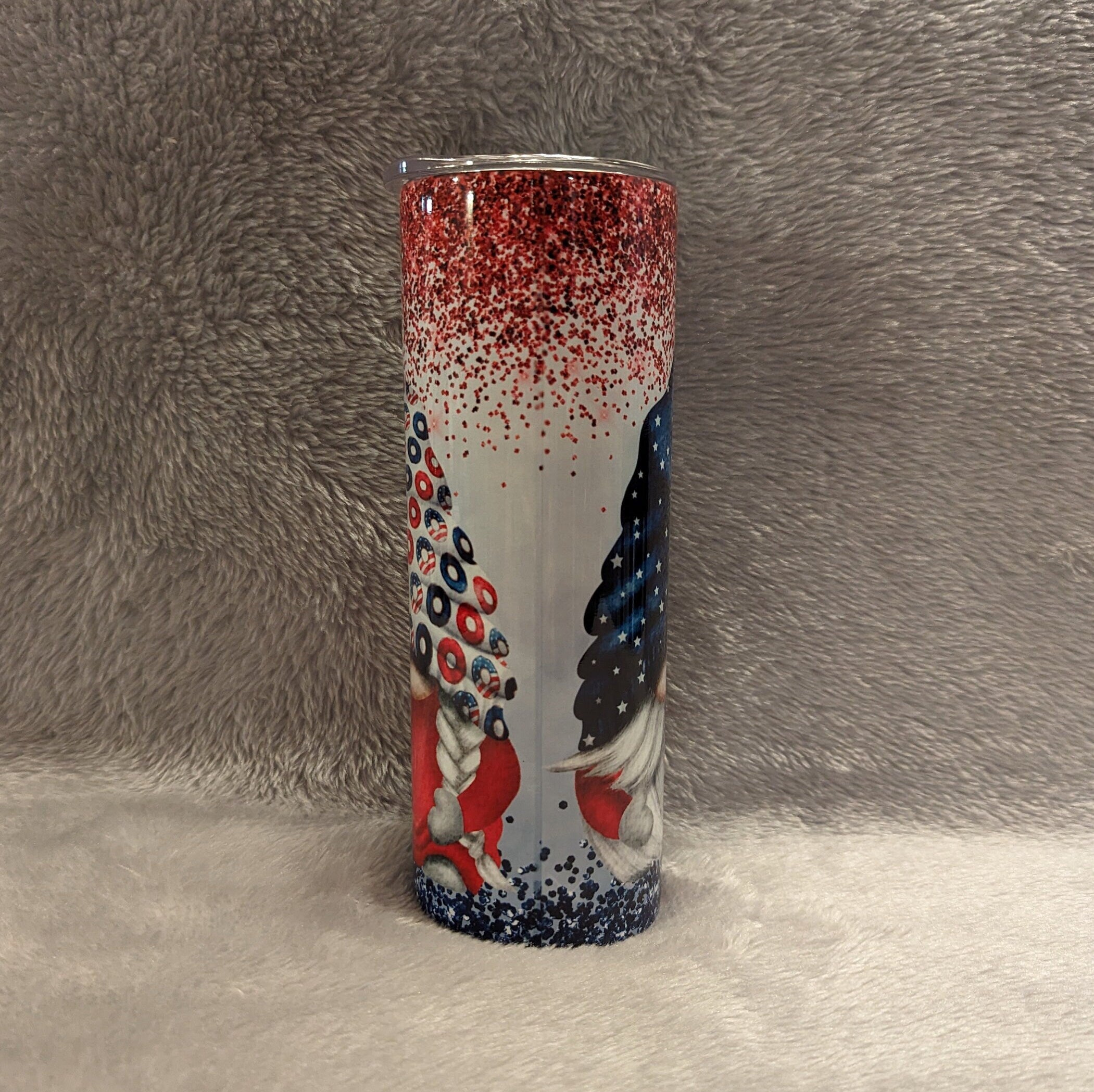 Beautiful Patriotic Gnome Tumbler, Gnome Tumbler Cup, Gnome Lovers Tumbler, Patriotic Gift, USA Tumbler, Fourth Of July Gift