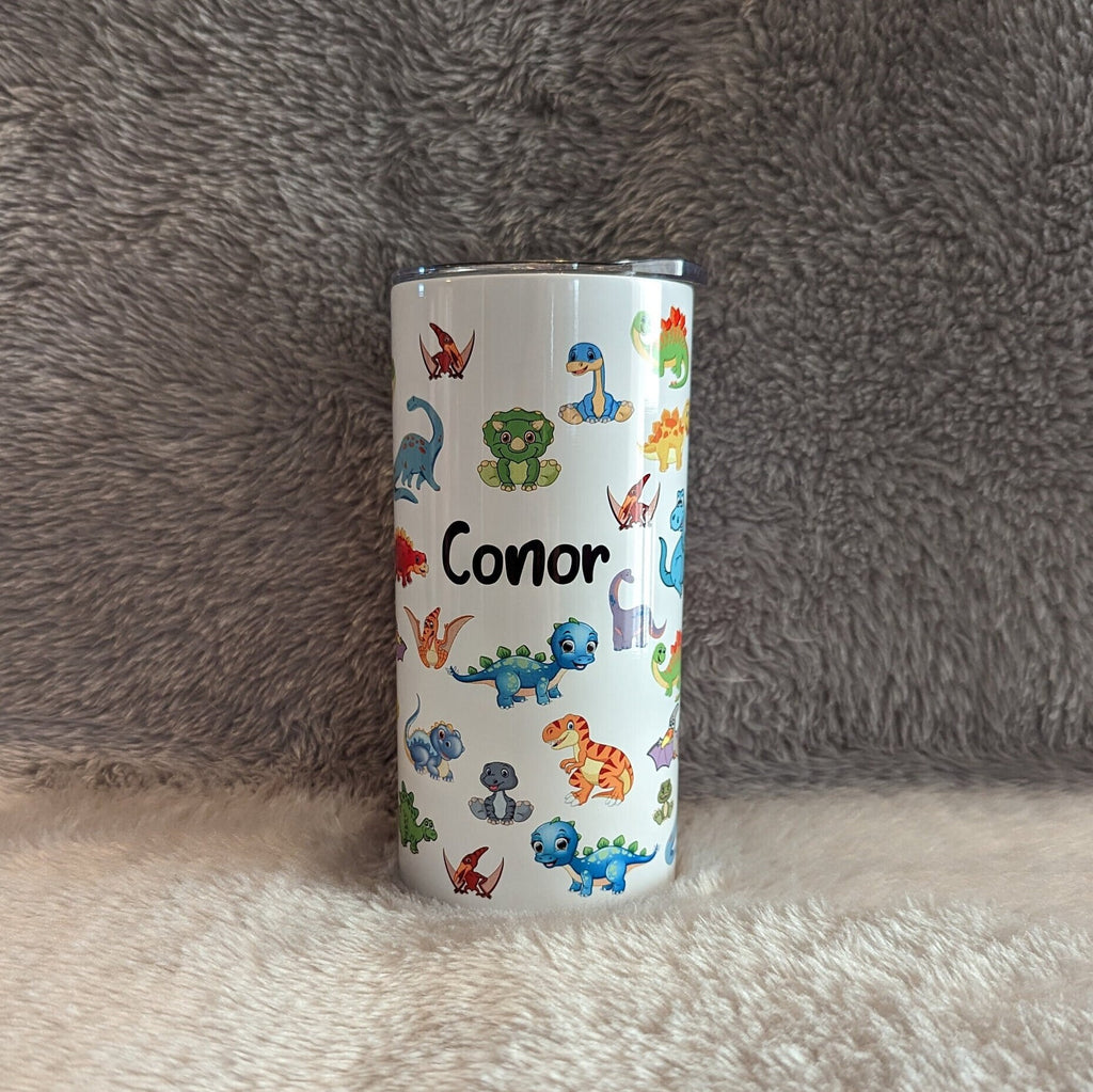 Kid Dinosaur Tumbler Can Be Personalized, Kids Cup With Name, Dinosaur Party Gift, Boys tumblers, Girls tumbler, 15oz Tumbler With Straw