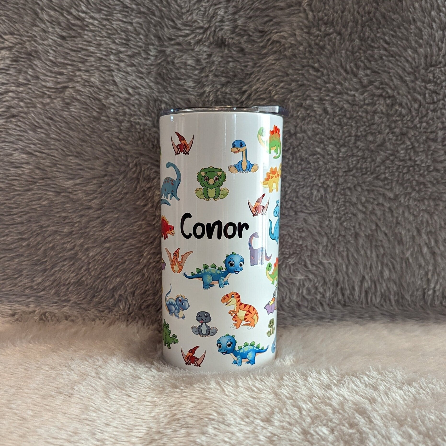 Kid Dinosaur Tumbler Can Be Personalized, Kids Cup With Name, Dinosaur Party Gift, Boys tumblers, Girls tumbler, 15oz Tumbler With Straw