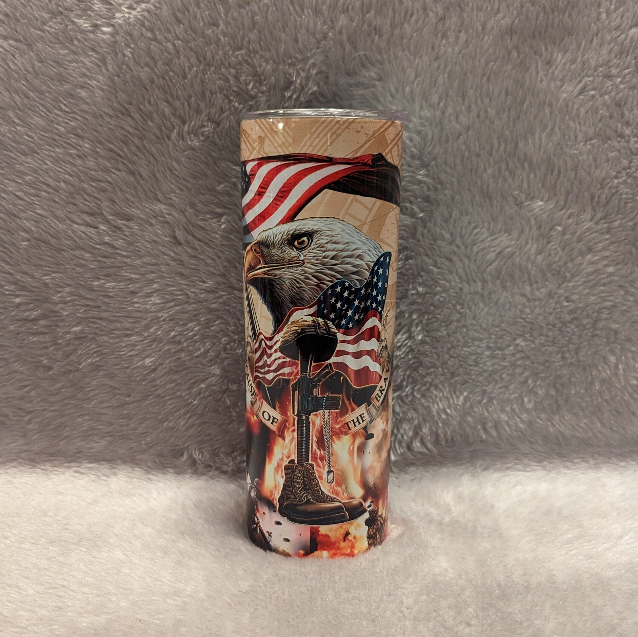 Because Of The Brave Eagle Tumbler, 2nd Amendment Tumbler, Eagle Gift, Beautiful Eagle Cup, Gift For Her, Gift For Him, Personalized Tumbler
