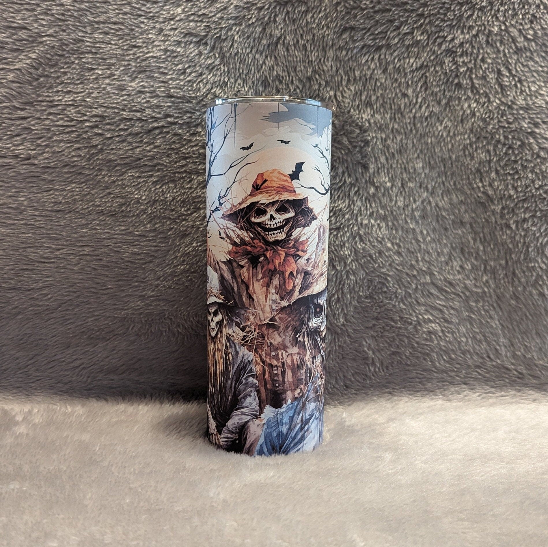 Scarecrow Tumbler 20oz With Reusable Straw Can Be Personalized