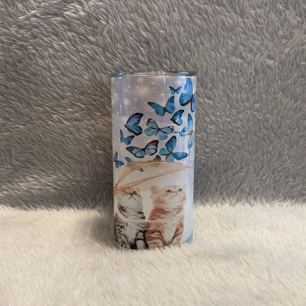 Kitten Tumbler Can Be Personalized 15oz With Reusable Straw