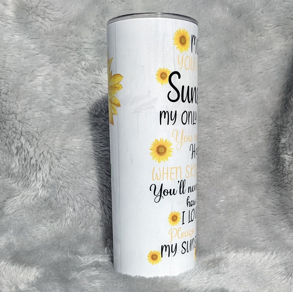 MOM You Are My Sunshine tumbler, Tumbler For Mom, Sunflower Tumbler, 20oz Insulated Tumbler, Gift For Her, Gift For Mom