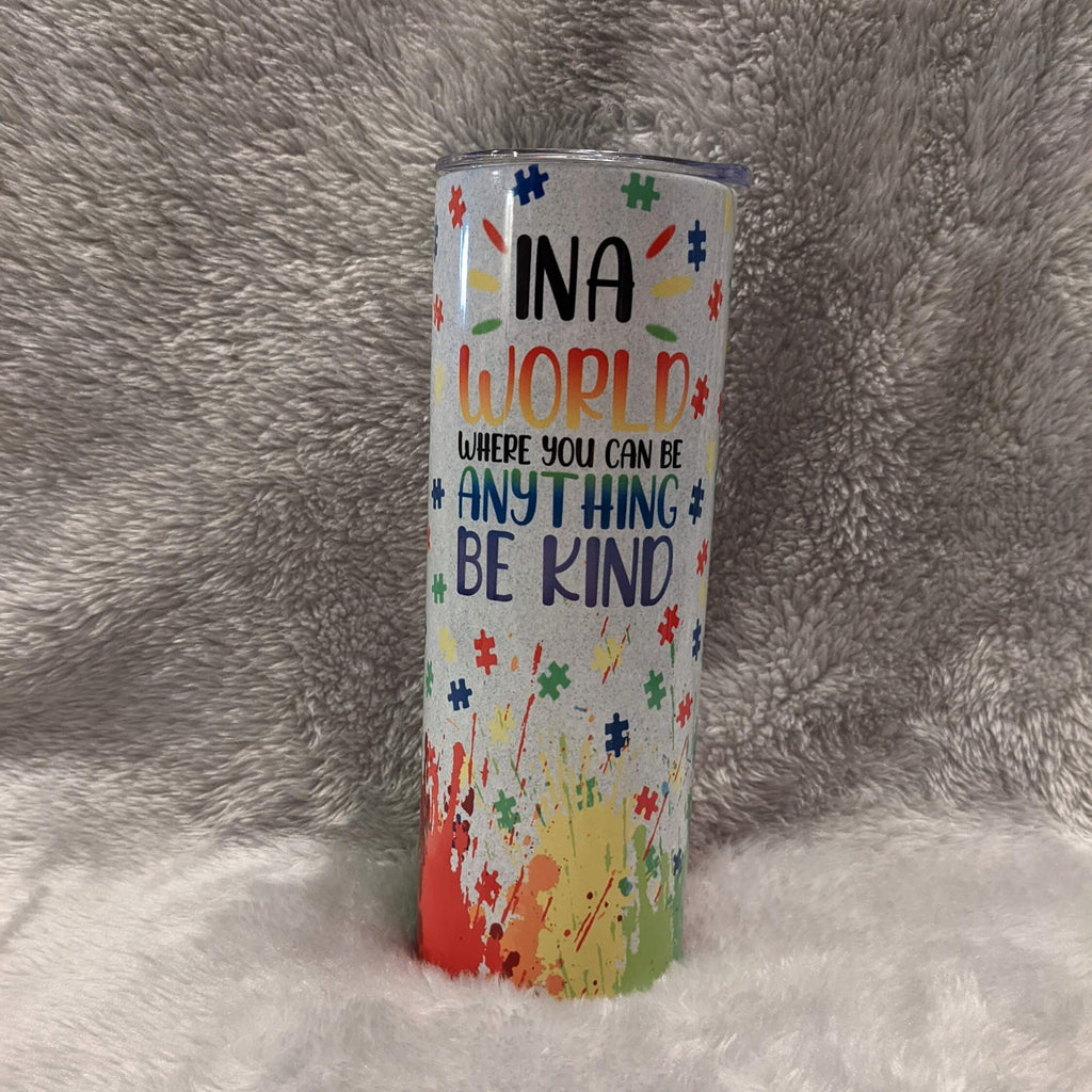 Autism Tumbler 20oz With Reusable Straw