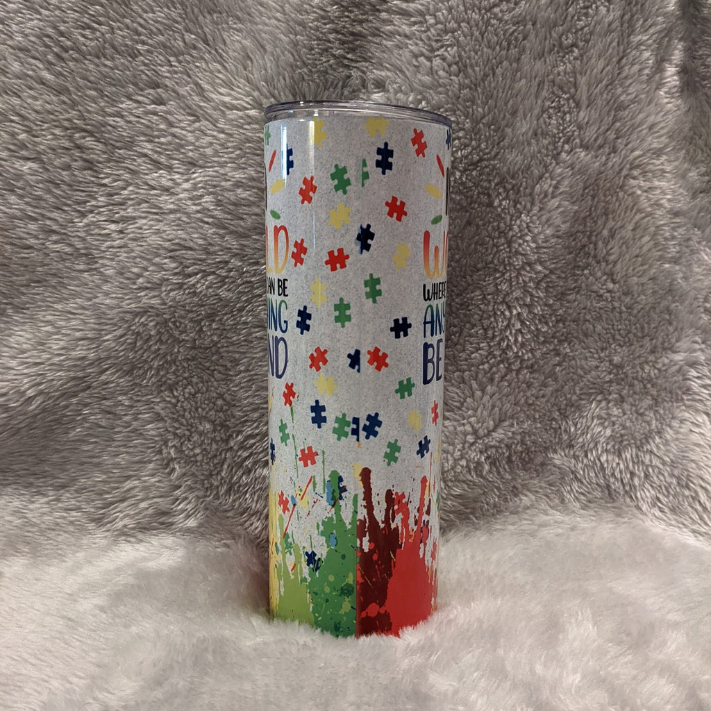 Autism Tumbler 20oz With Reusable Straw