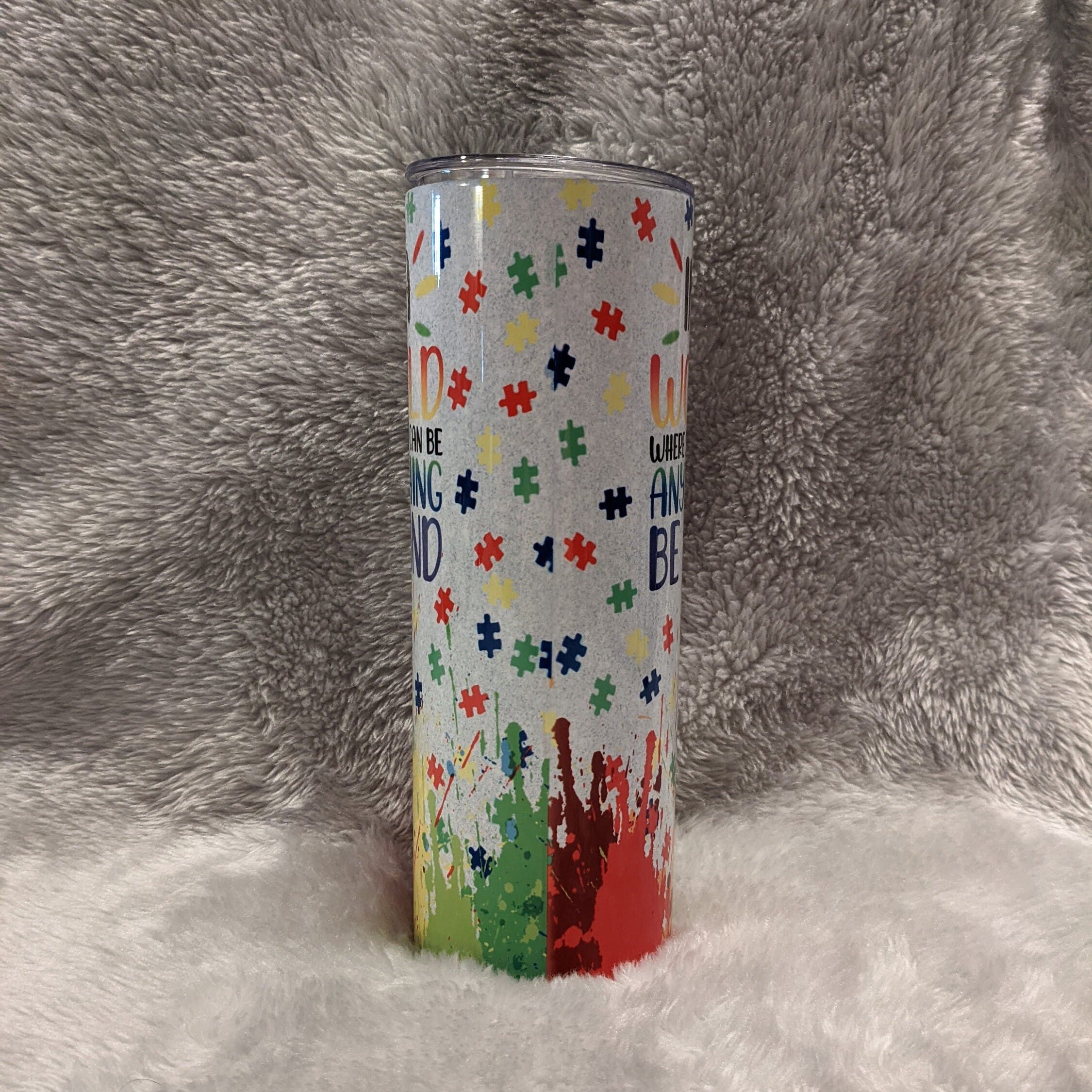 Autism Tumbler 20oz With Reusable Straw