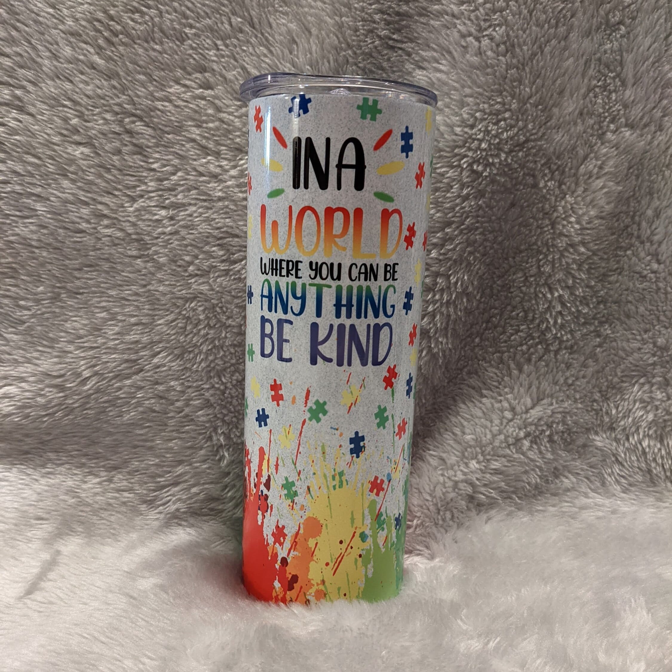 Autism Tumbler 20oz With Reusable Straw
