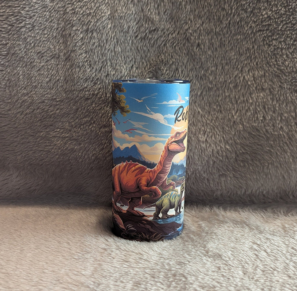 Kids Personalized Dinosaur Tumbler, Kids Cup With Name, Kids Dinosaur Tumbler, 15oz Kids Tumbler With Reusable Straw