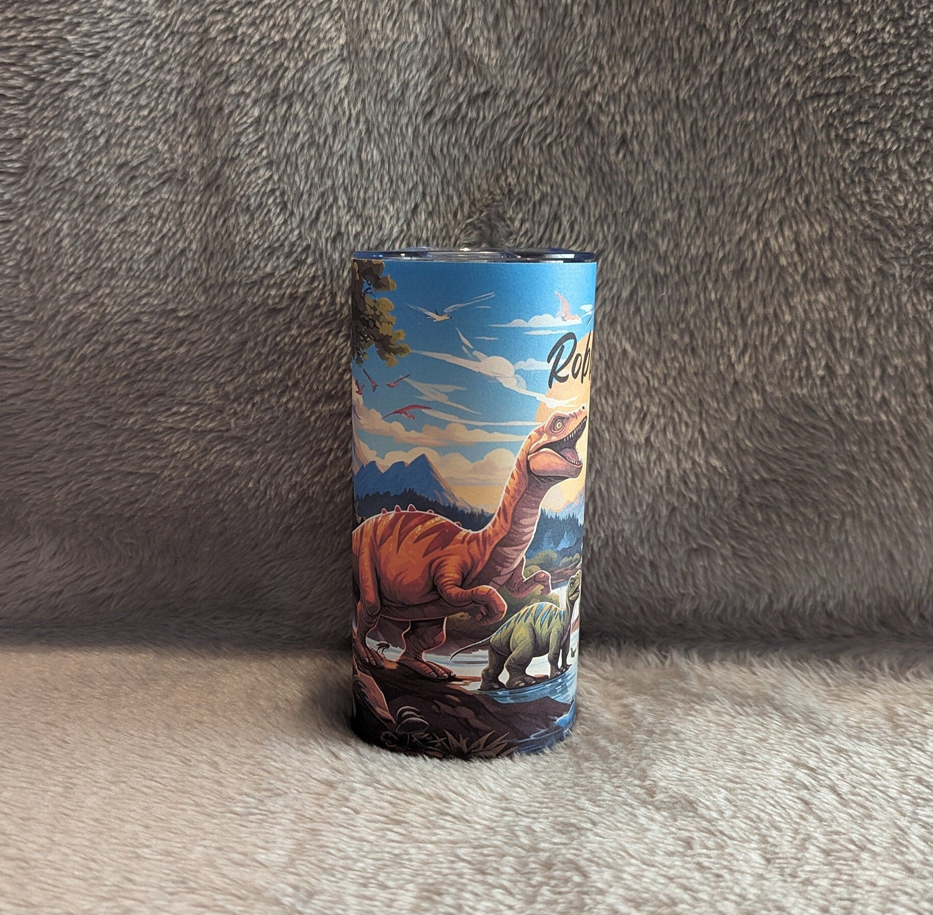 Kids Personalized Dinosaur Tumbler, Kids Cup With Name, Kids Dinosaur Tumbler, 15oz Kids Tumbler With Reusable Straw