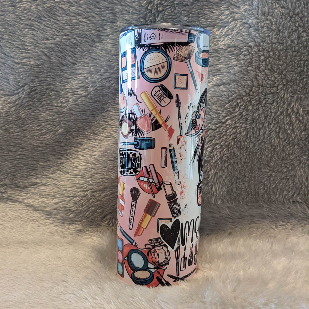 Makeup Life Tumbler 20oz With Reusable Straw, Can Be Personalized