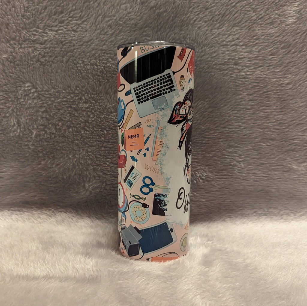 Office Life Tumbler 20oz With Reusable Straw, Can Be Personalized