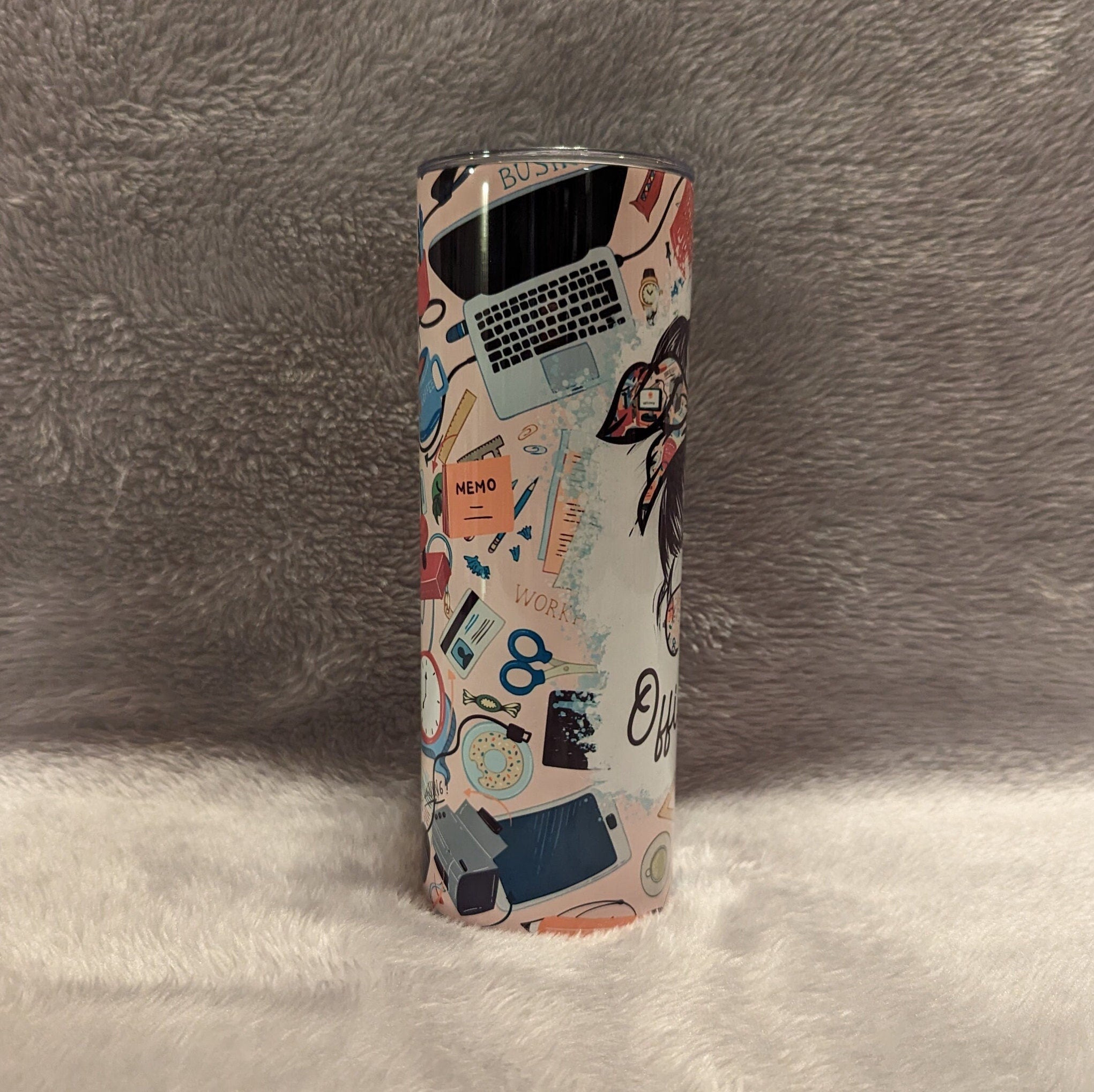 Office Life Tumbler 20oz With Reusable Straw, Can Be Personalized