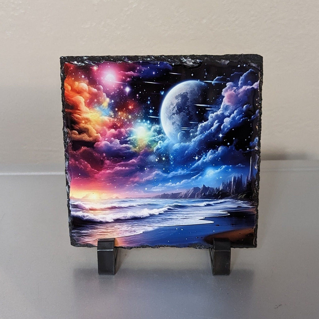 Northern Lights Slate Picture With Display Legs