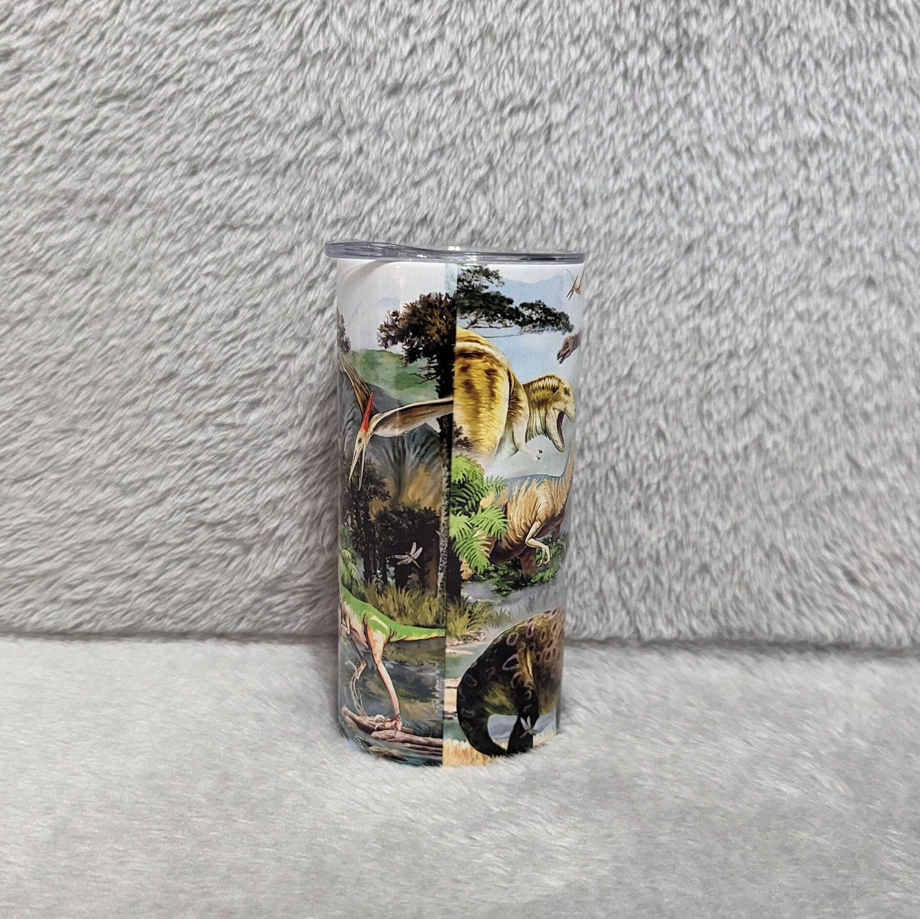 Kids Dinosaur Tumbler Can Be Personalized, Dinosaur Cup, Kids 15oz Toddler Tumbler With Lid and Straw, Great For Home Picnics Or On The Go