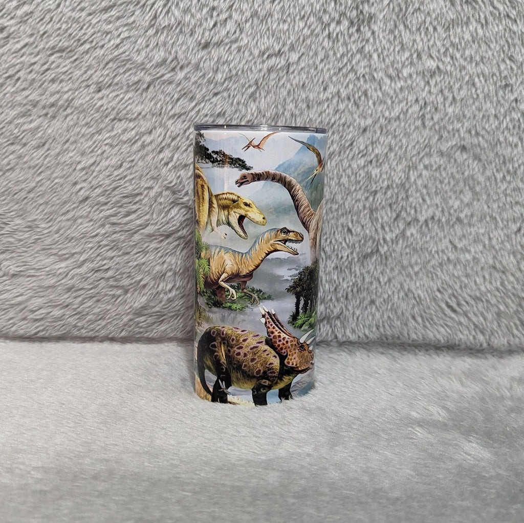 Kids Dinosaur Tumbler Can Be Personalized, Dinosaur Cup, Kids 15oz Toddler Tumbler With Lid and Straw, Great For Home Picnics Or On The Go