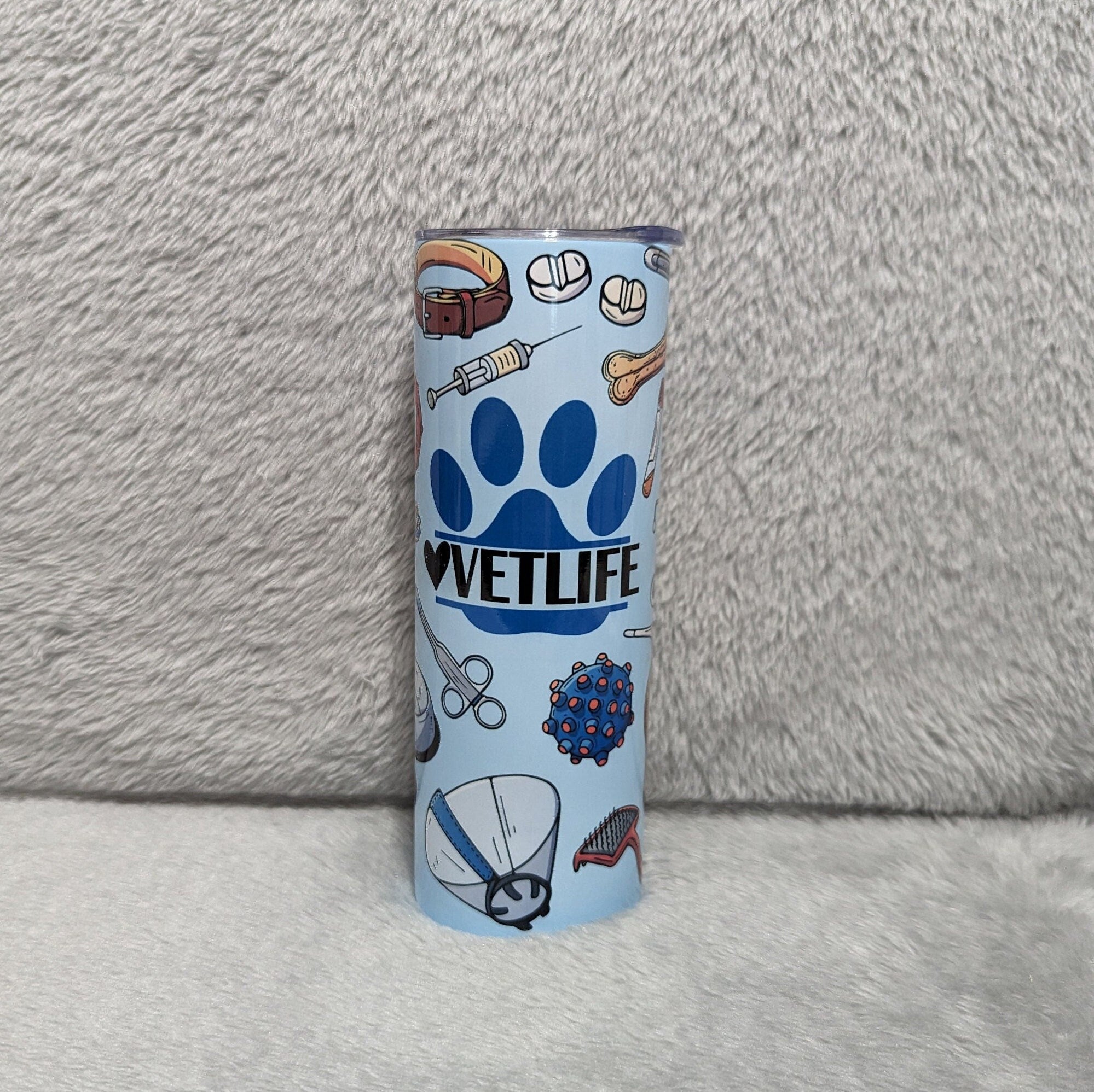 Veterinarian Tumbler Can Be Personalized, Vet Cup With Name, Gift for Veterinarian, Hot Or Cold Drinkware For Every Day Use, Includes Straw
