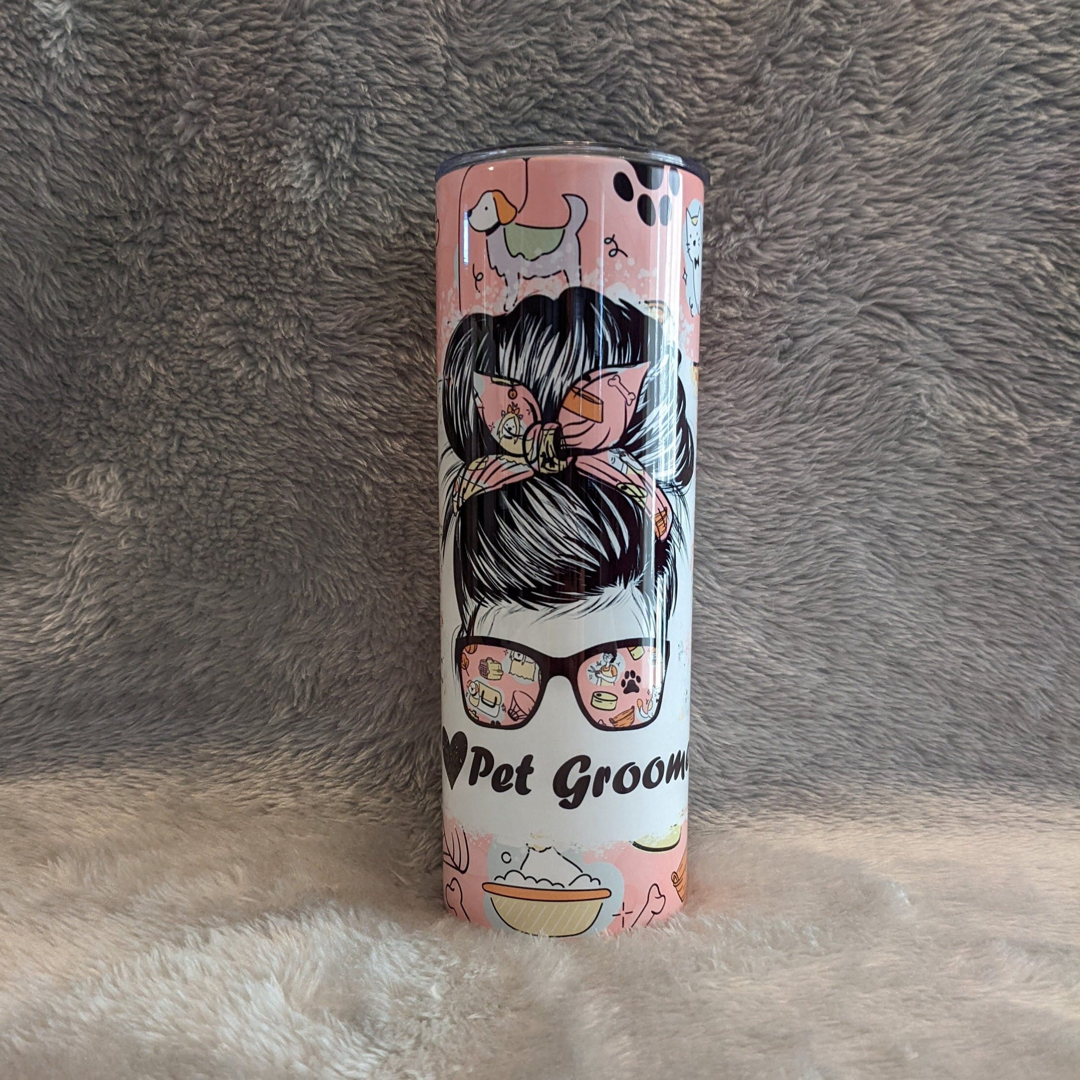 Pet Groomer Tumbler  20oz With Reusable Straw, Can Be Personalized