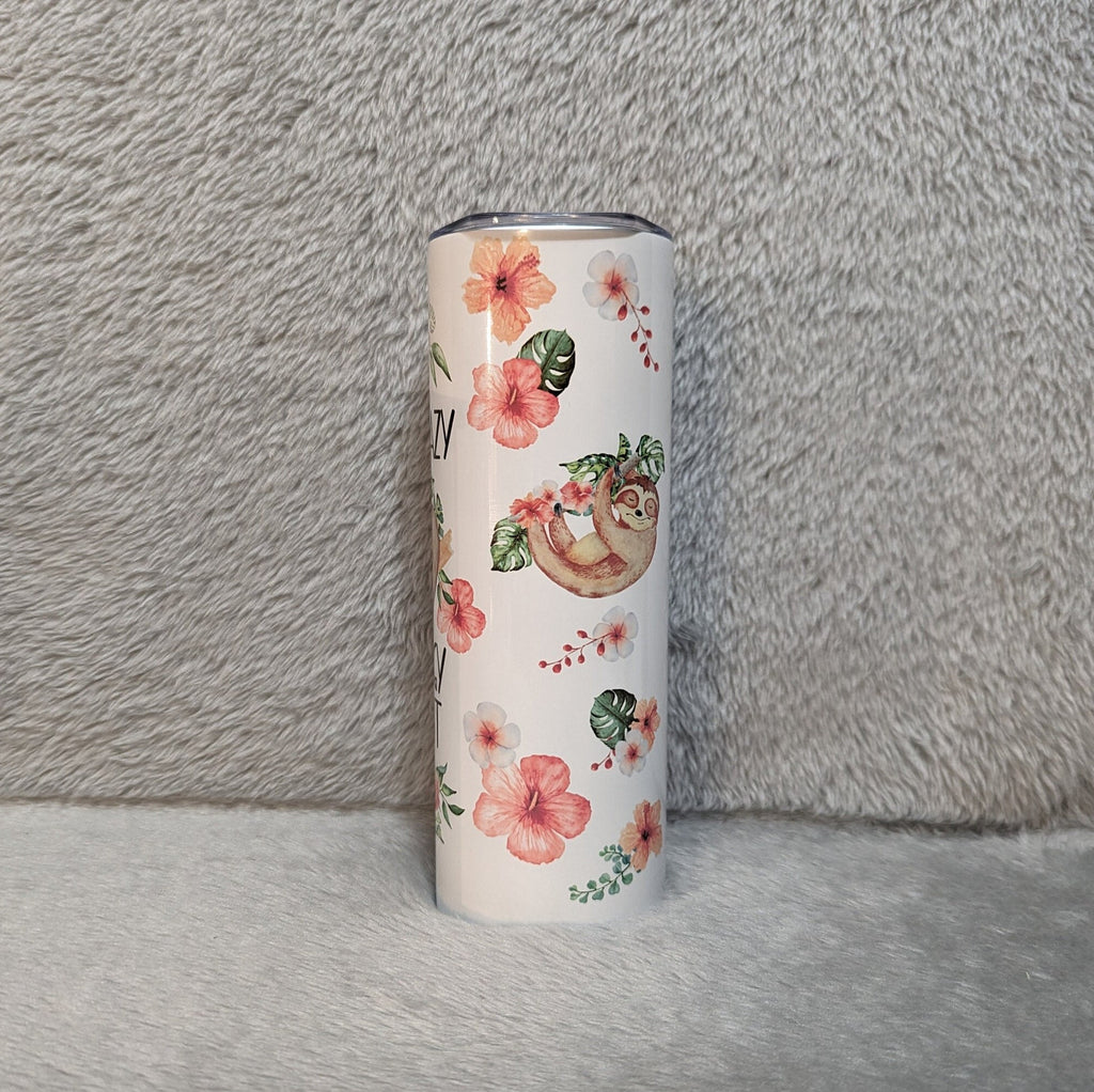 I'm Not Lazy I'm Energy Efficient Sloth Tumbler 20oz With Reusable Straw
