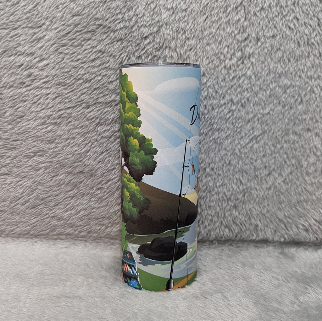 Fish Tumbler That Can Be Personalized, Fish Tumbler With Fish Jumping out of The Water For The Bait, Fisherman Gift, Fish Cup With Name