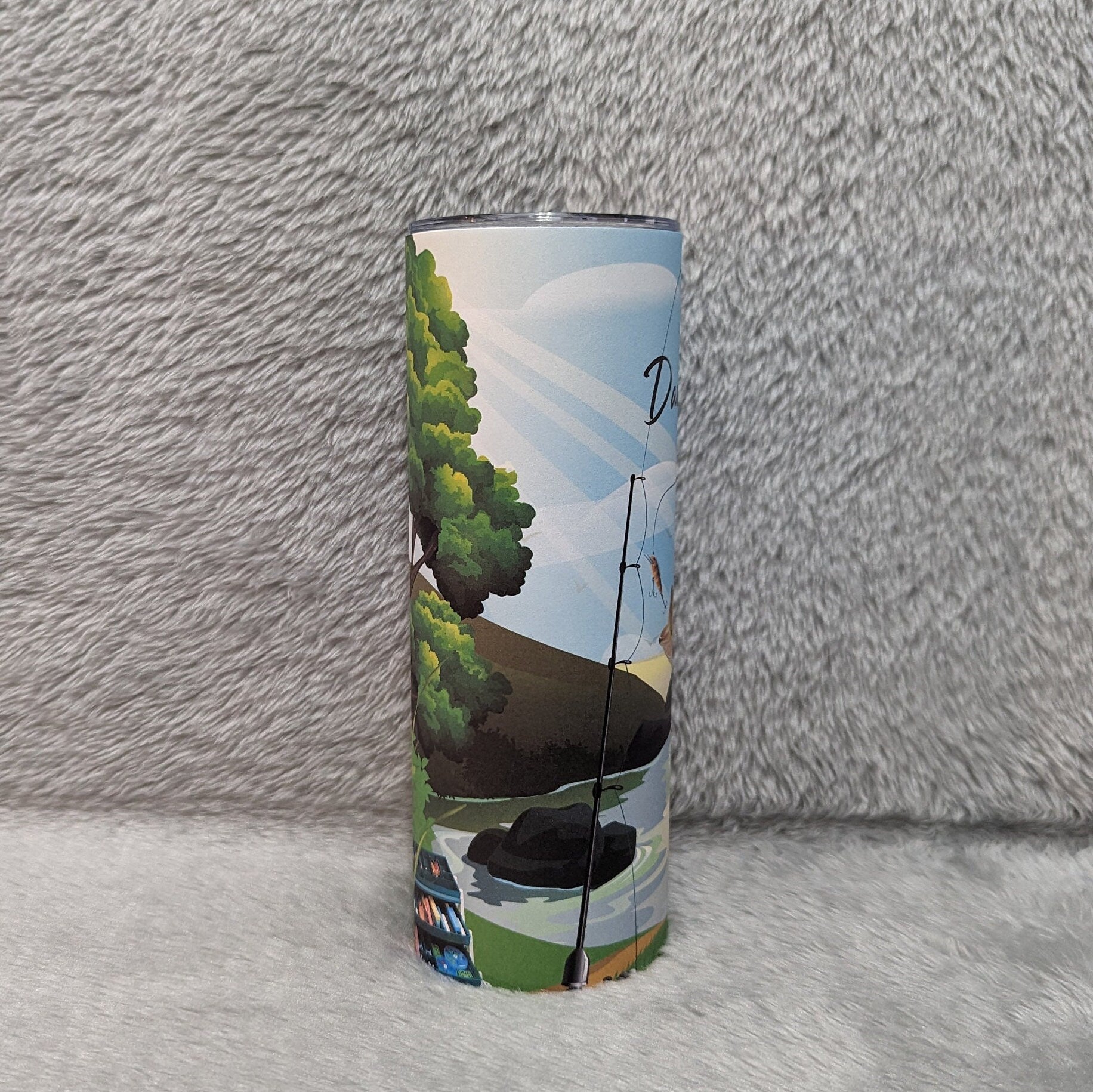 Fish Tumbler That Can Be Personalized, Fish Tumbler With Fish Jumping out of The Water For The Bait, Fisherman Gift, Fish Cup With Name