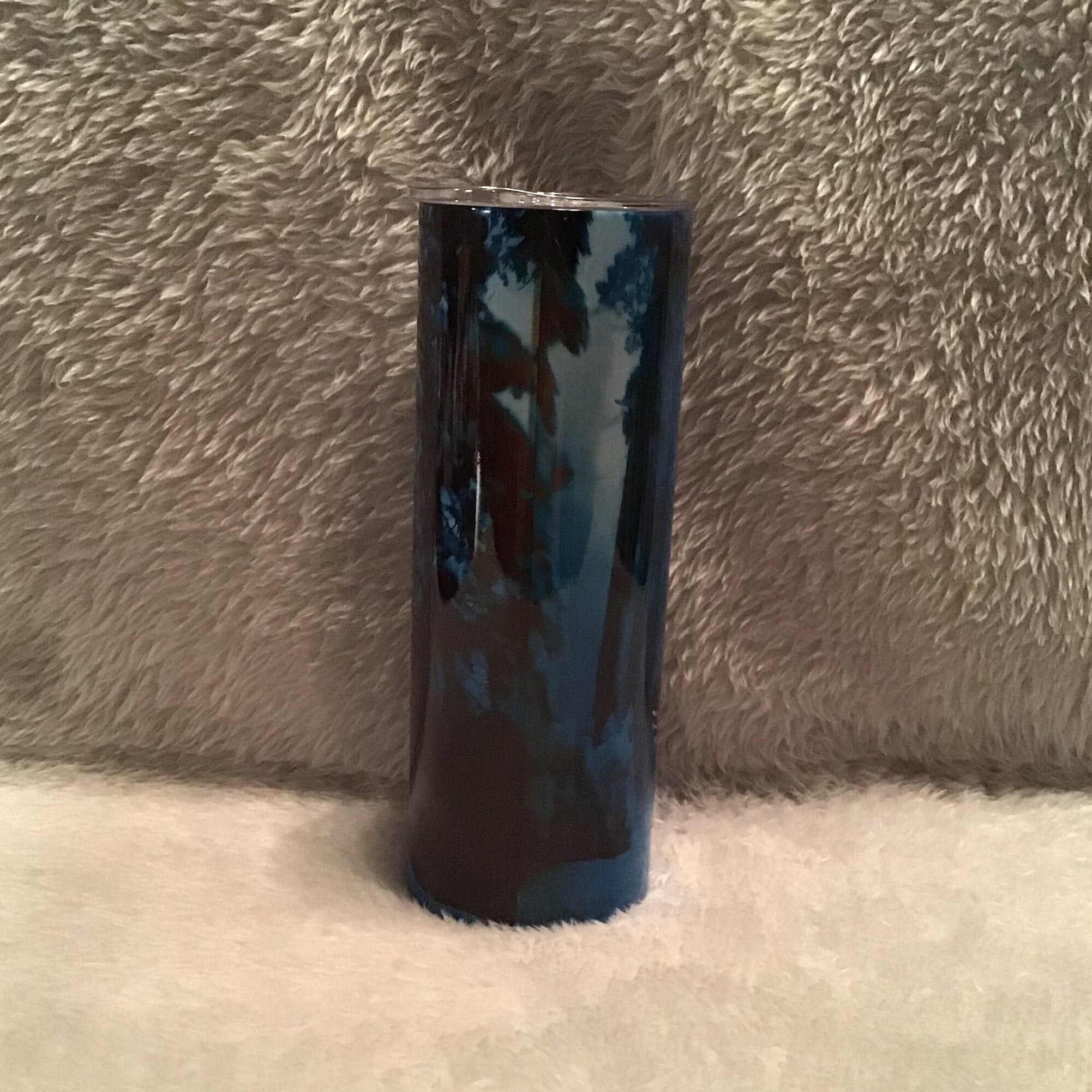 White Tiger Tumbler 20oz With Reusable Straw, Can Be Personalized