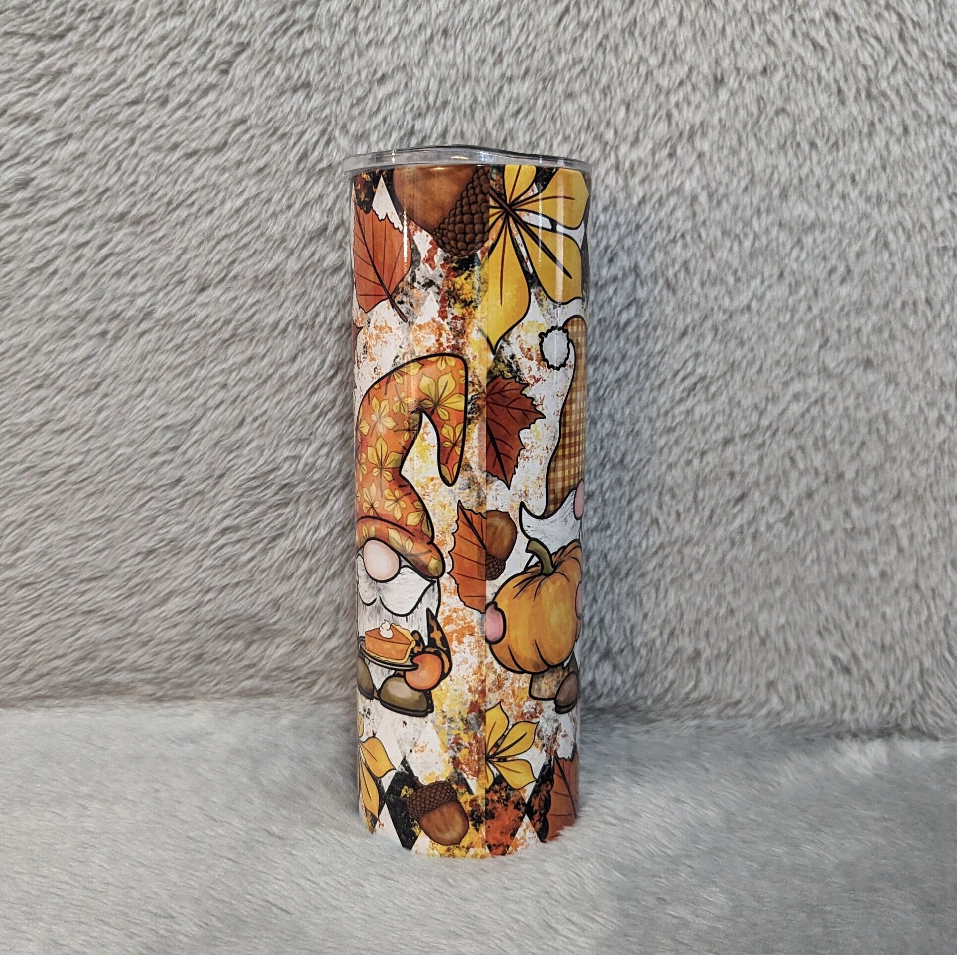 Fall Gnome Tumbler Can Be Personalized, Gnome Cup With Name, Thanksgiving Gnomes, 20oz Skinny Tumbler With Straw, Great For Everyday Use
