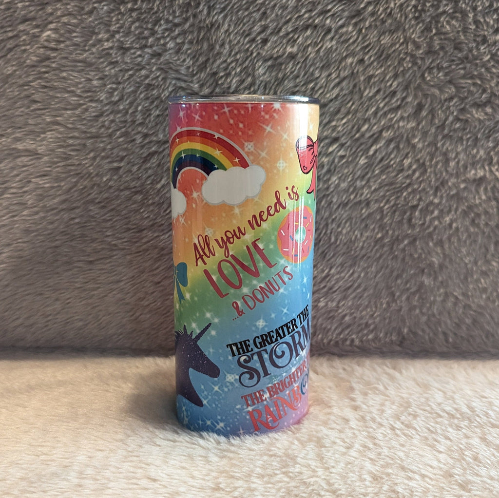 Pretty Unicorn Mermaid Tumbler With Different Sayings and A Sparkle Design, Kids 15oz Tumbler With Lid and Reusable Straw
