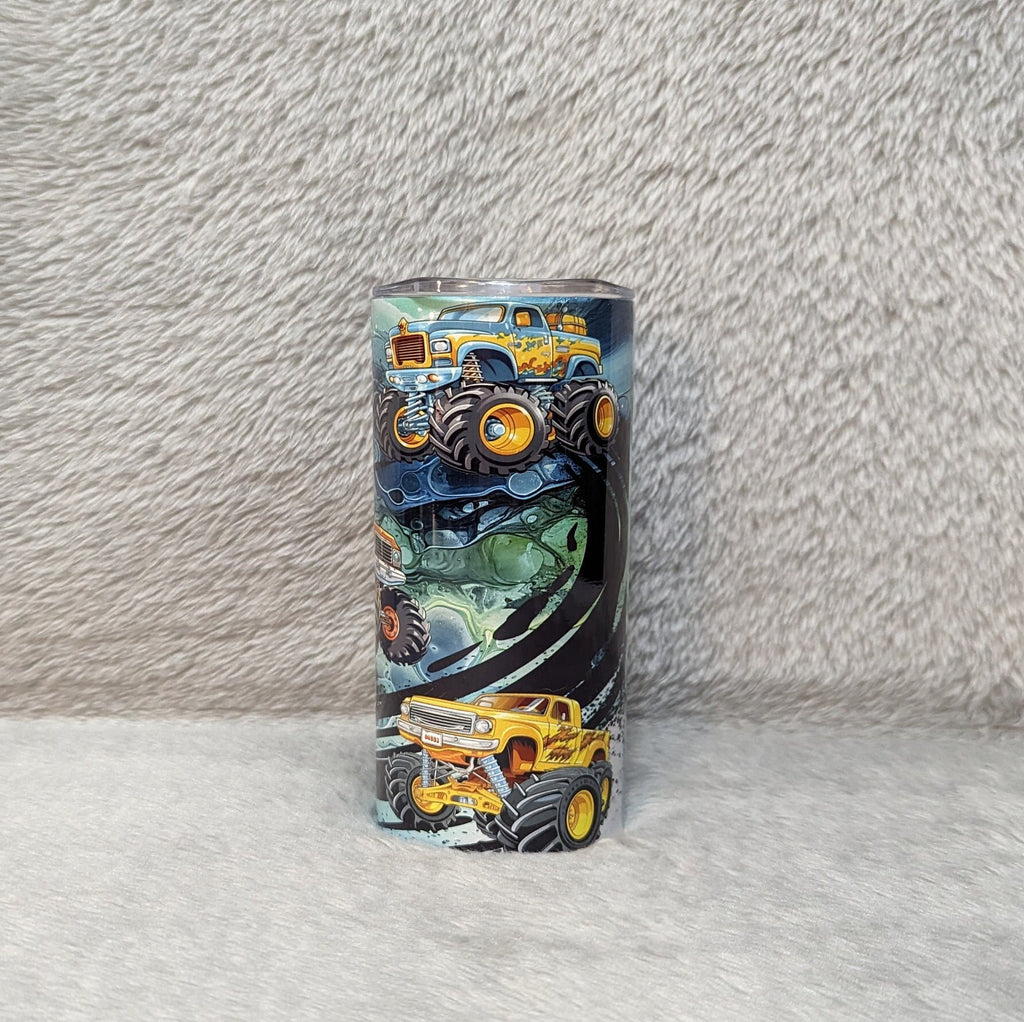 Kids Monster Truck Tumbler with Lid and Straw, Quench Their Thirst in Style!, Great For Home Or On The Go, Includes Reusable Plastic Straw